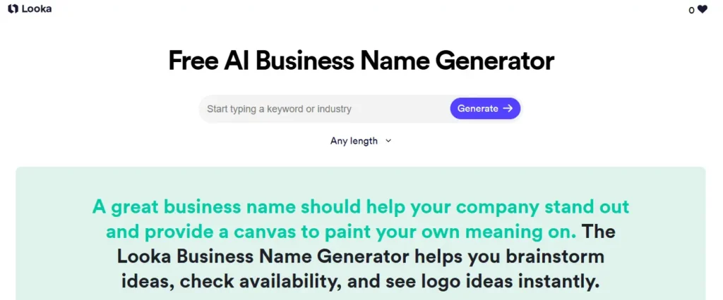 Looka Business Name Generator